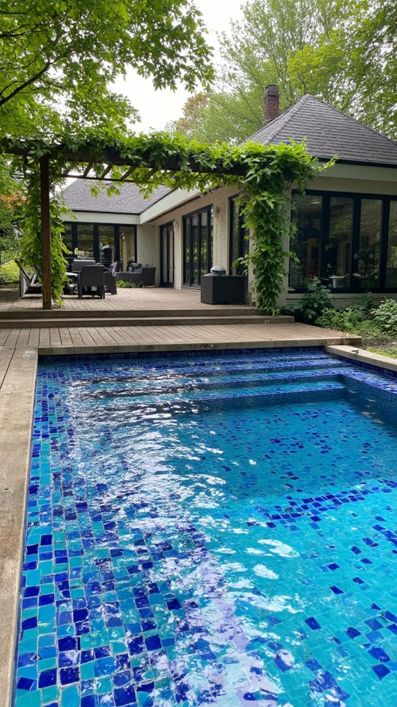 24 Contemporary Backyard Pool Designs For Modern Lifestyles vibrant textured tiled pools