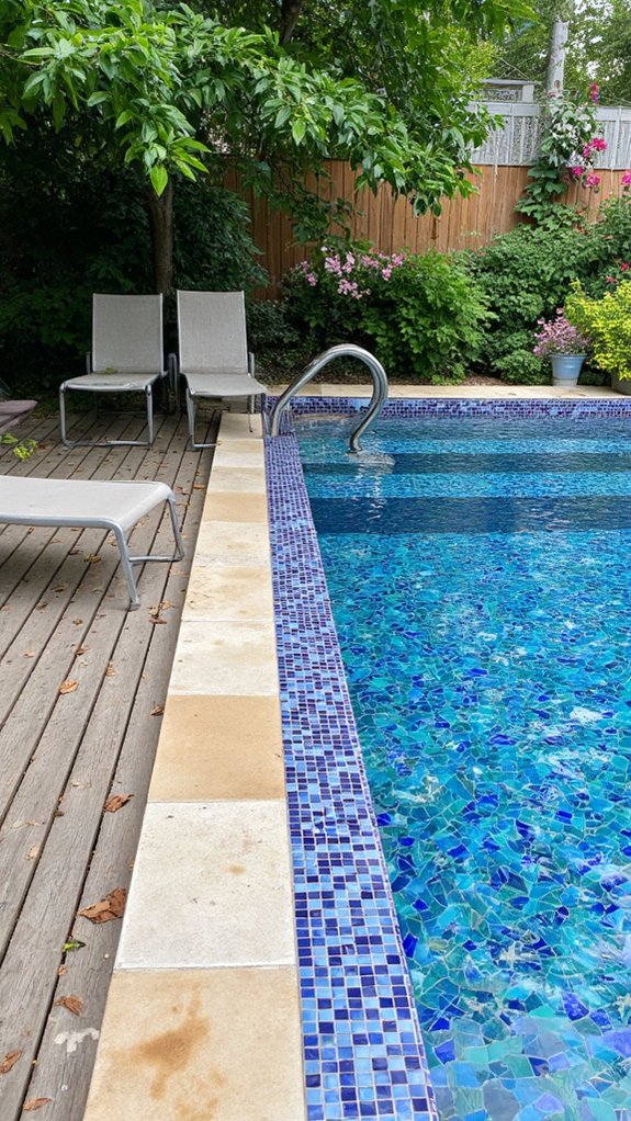 21 Stunning Modern Backyard Pool Ideas To Elevate Your Outdoor Space vibrant tiled backyard oasis