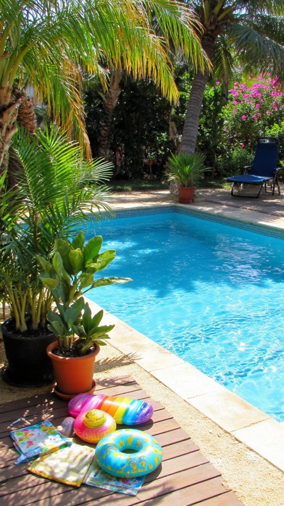 22 Tropical Pool Tile Ideas That Bring Vacation Energy Home vibrant tiles define pool space