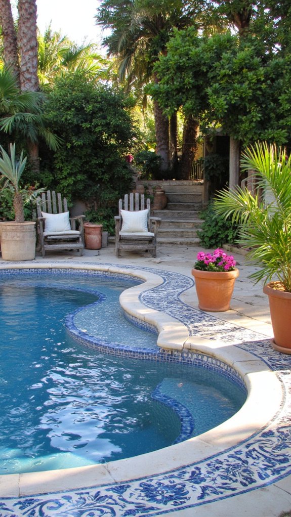 21 Stunning Pool Tile Ideas That Instantly Elevate Your Backyard vibrant waterline tile aesthetics
