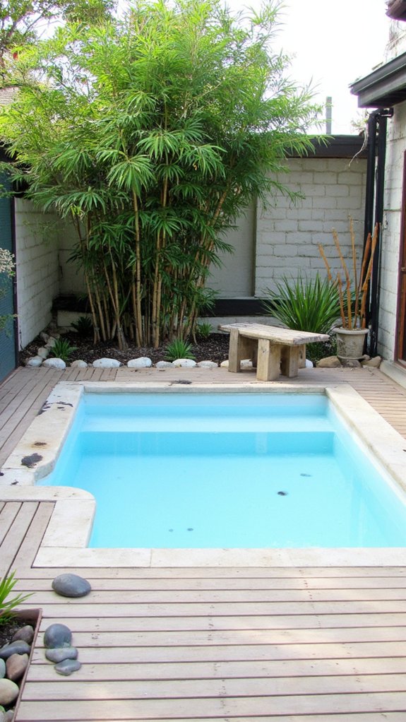 20 Minimalist Plunge Pool Backyard Ideas With Clean Lines zen minimalist plunge pool design