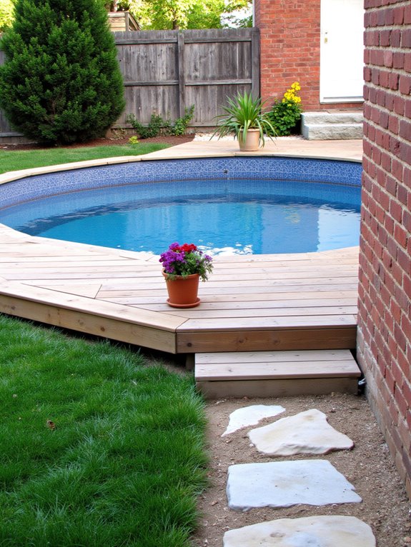 22 Affordable Semi Inground Pool Cost Ideas Worth Considering affordable stylish pool decking