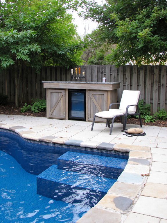 24 Fun Semi Inground Pool Ideas With a Built In Bar for Hosting automated poolside drink service