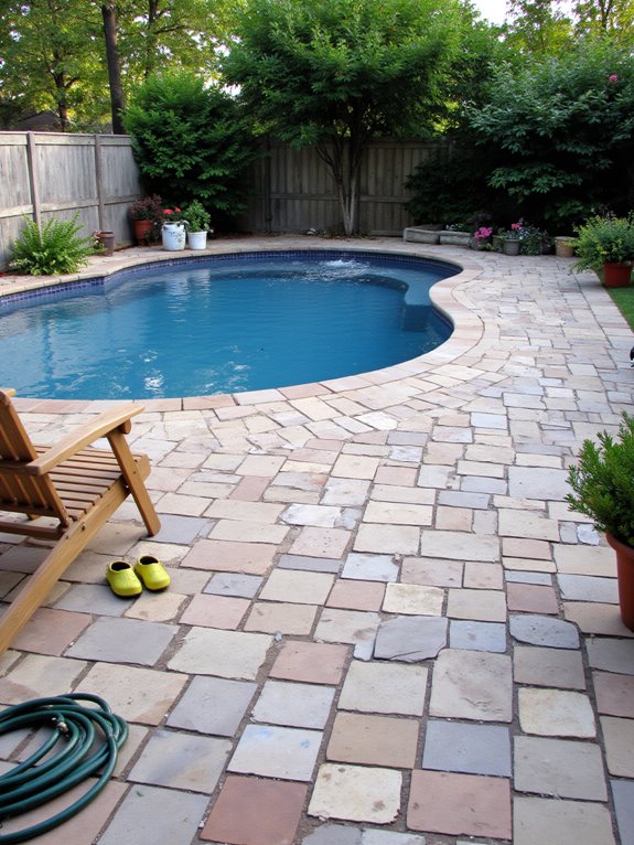 25 Cozy Semi Inground Pool Ideas With Pavers for Warm Texture budget friendly pool paver options