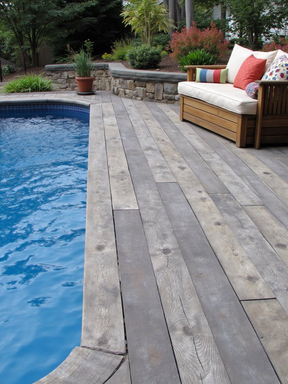 24 Stylish Semi Inground Pool Deck Ideas for Entertaining built in pool seating style