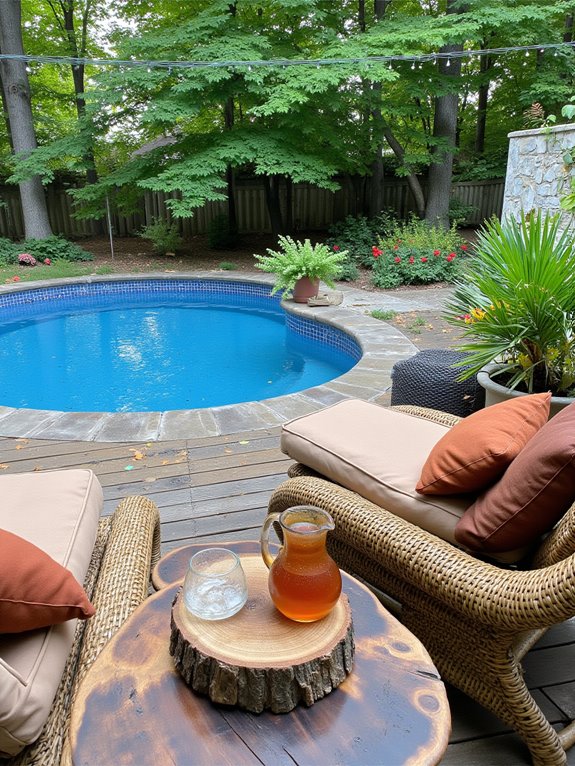 18 Practical Partial Inground Pool Ideas That Work Anywhere comfortable poolside lounge area