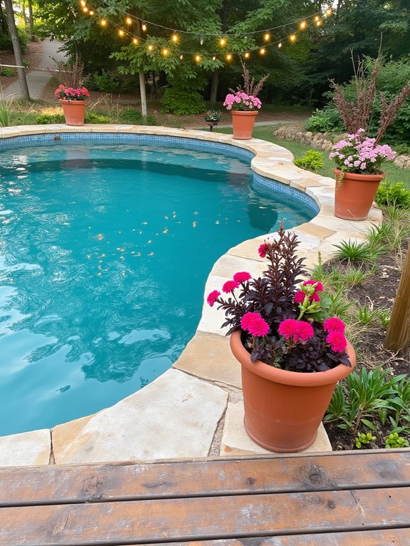 25 Creative Semi Inground Pool Installation Ideas to Plan Ahead cozy colors and lighting