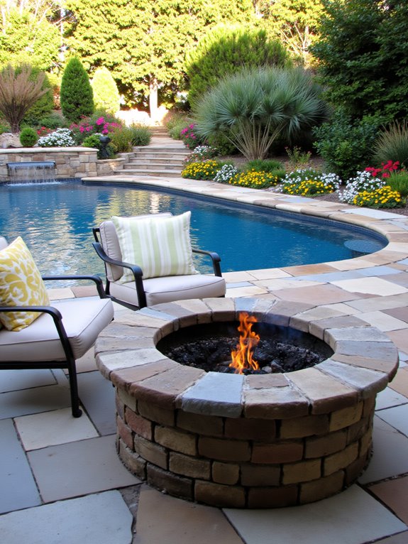 19 Beautiful Inground Pool Landscaping Ideas That Feel Complete cozy evening gatherings outdoors