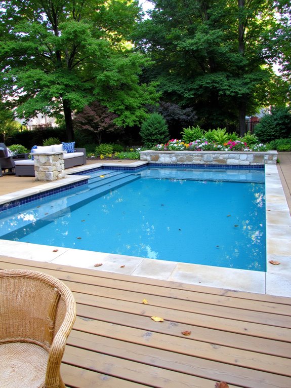 25 Beautiful Backyard Semi Inground Pool Designs You Will Love customizable backyard pool design
