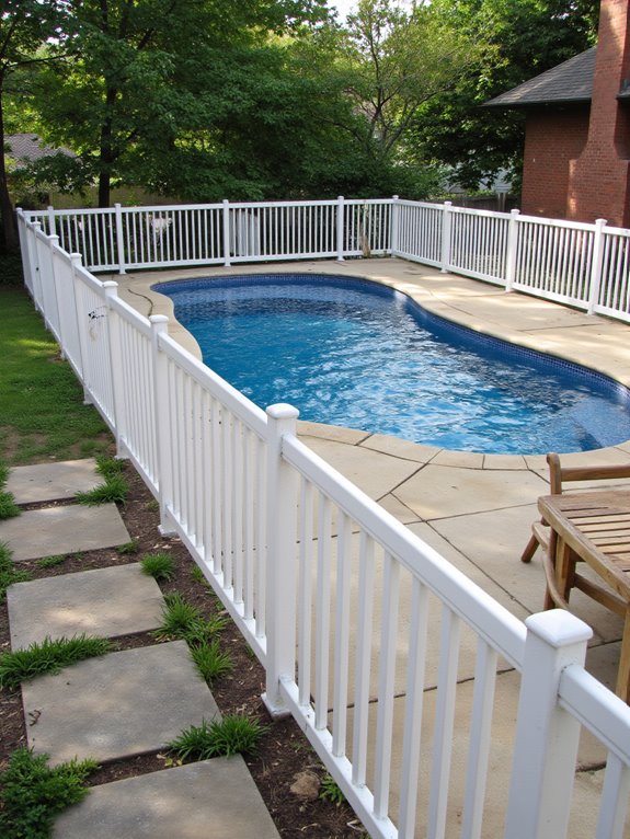 23 Stylish Semi Inground Pool Fence Ideas That Feel Light durable low maintenance vinyl fencing