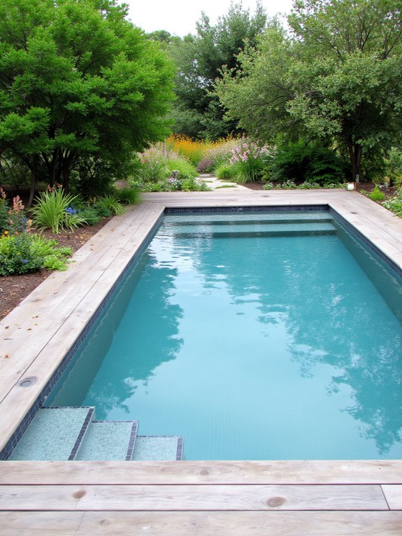 24 Polished Rectangle Semi Inground Pool Ideas for Clean Lines eco friendly pool area design