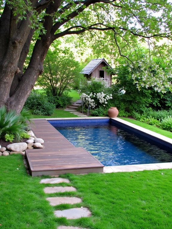 18 Inviting Sunken Above Ground Pool Ideas That Blend In eco friendly pool design materials