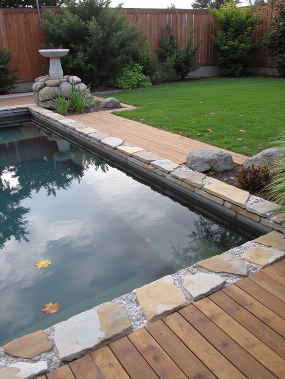 21 Timeless Recessed Pool Ideas for a Seamless Yard Design eco friendly pool materials practices