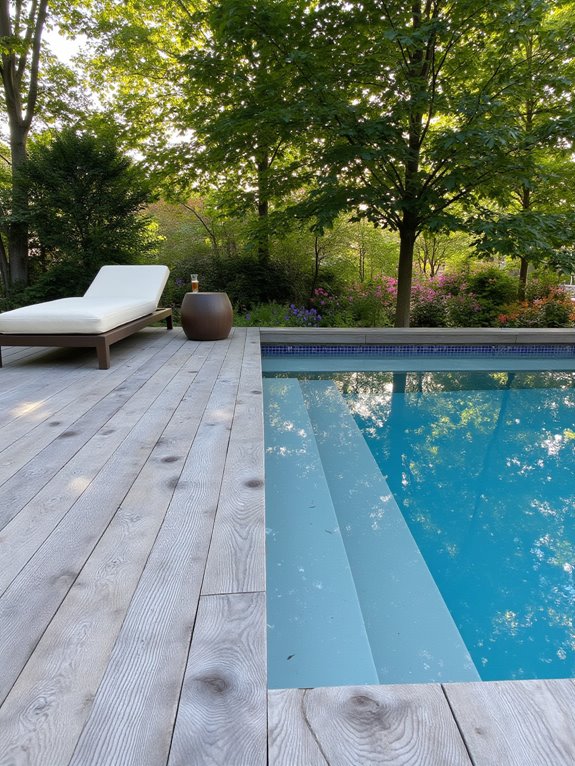 21 Elegant Half Inground Pool Ideas for a Polished Look elegant composite pool decking