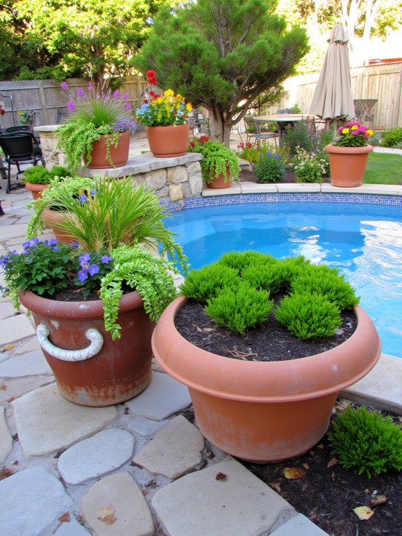 20 Inspiring Semi Inground Pool Landscaping Ideas for a Natural Feel enhance pool area aesthetics