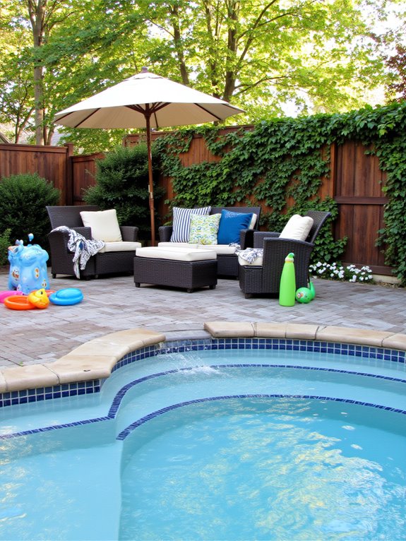 21 Elegant Half Inground Pool Ideas for a Polished Look family friendly pool design