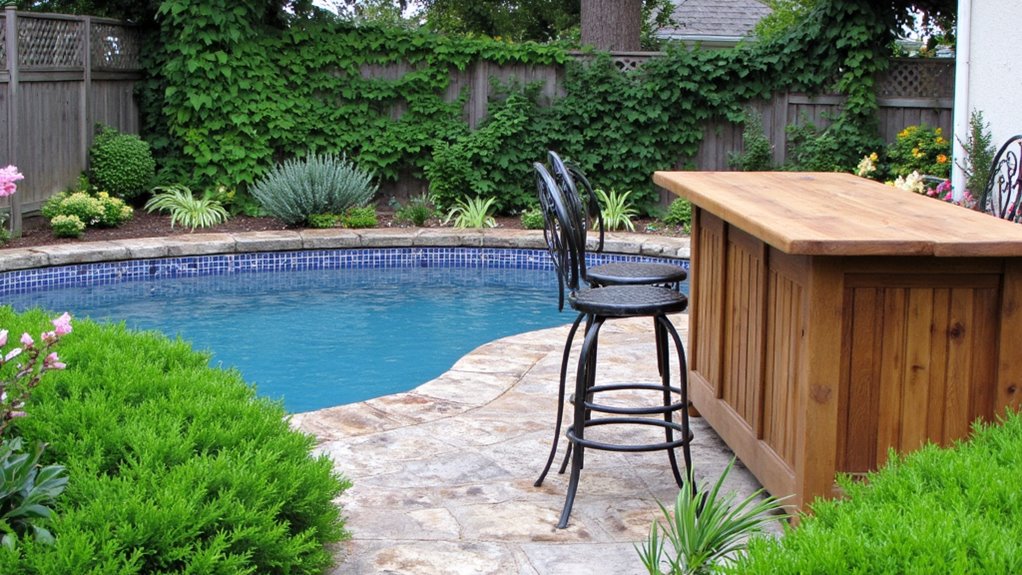24 Fun Semi Inground Pool Ideas With a Built In Bar for Hosting inground pool bar designs