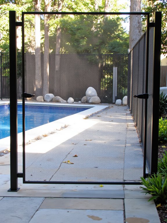 23 Stylish Semi Inground Pool Fence Ideas That Feel Light invisible safety for backyard