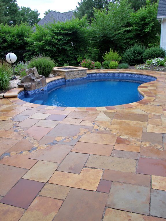 25 Cozy Semi Inground Pool Ideas With Pavers for Warm Texture inviting deck patterns transformation