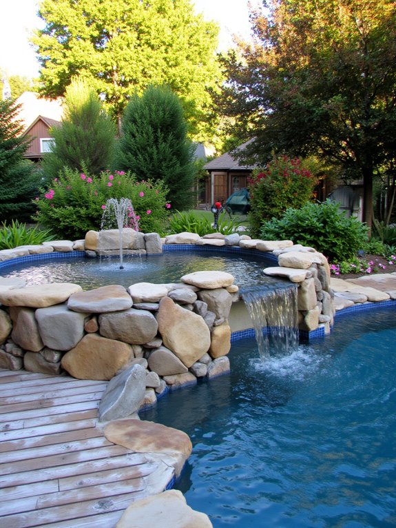 25 Creative Semi Inground Pool Installation Ideas to Plan Ahead luxury water features oasis