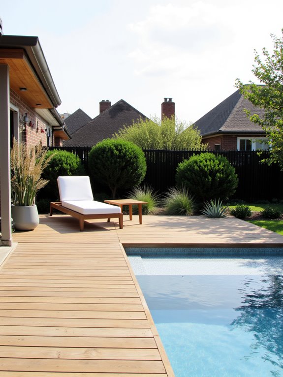 24 Stylish Semi Inground Pool Deck Ideas for Entertaining modern minimalist pool design