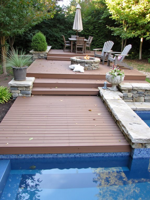 24 Stylish Semi Inground Pool Deck Ideas for Entertaining multi level deck design advantages