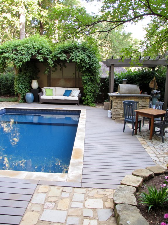 24 Polished Rectangle Semi Inground Pool Ideas for Clean Lines multi purpose pool area design