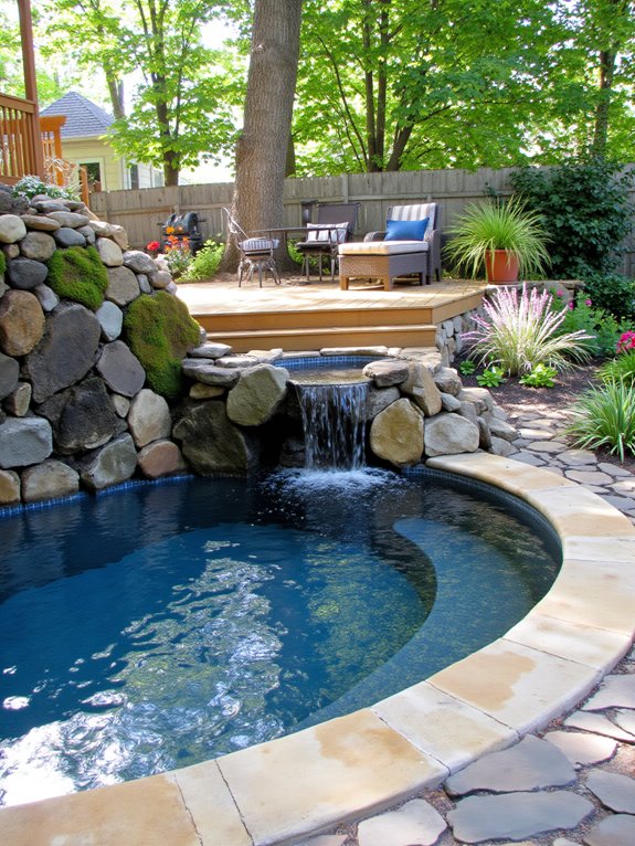 20 Practical Semi Inground Pool Ideas on a Slope That Actually Work multi tiered pool design