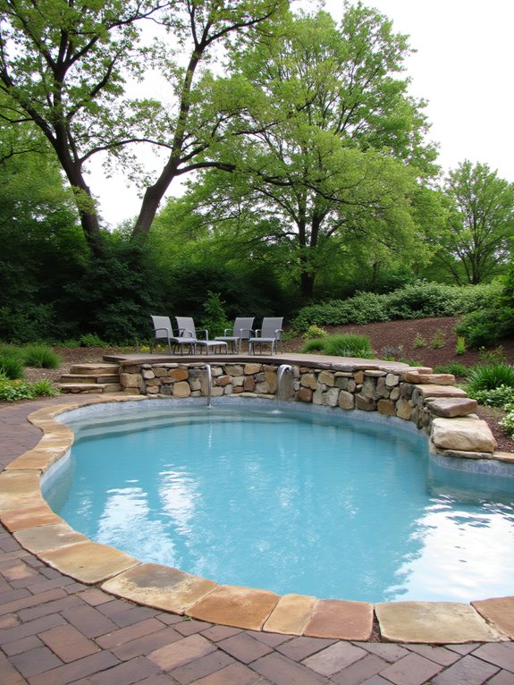 24 Dreamy Semi Inground Pool Backyard Ideas That Feel Like a Retreat natural stone pool design