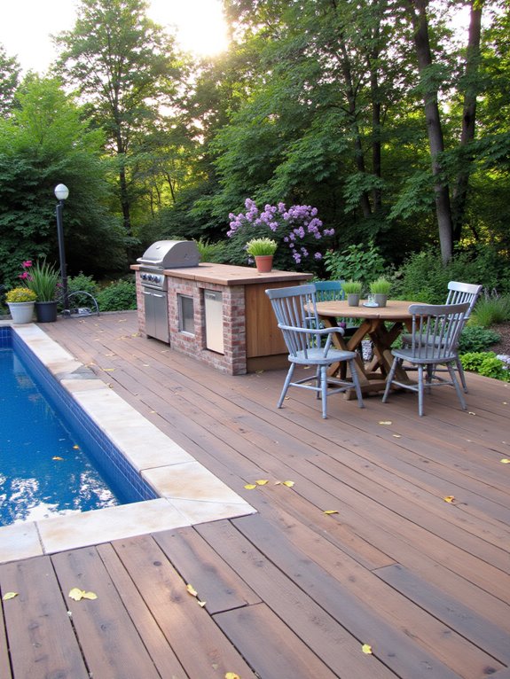 19 Chic Semi Inground Pool Deck Ideas for Easy Outdoor Living outdoor kitchen for entertaining