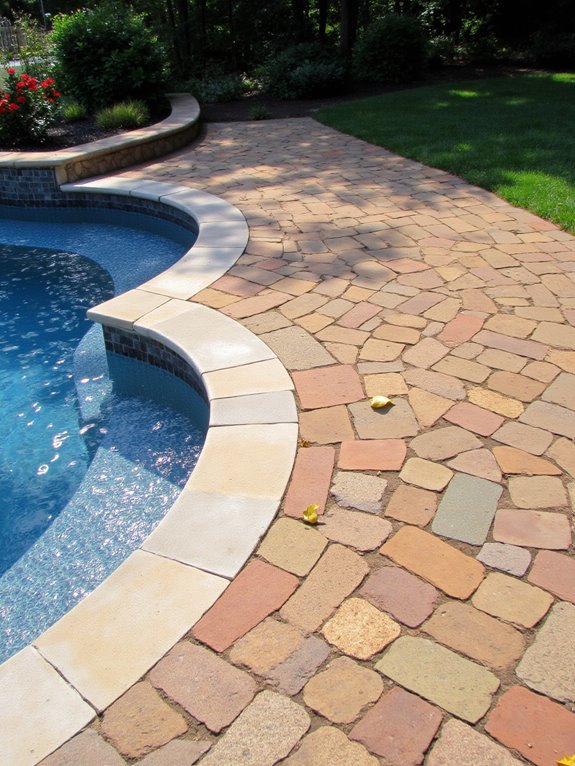 25 Smart Backyard Pool Ideas With a Paver Deck That Last paver defined pool perimeter design