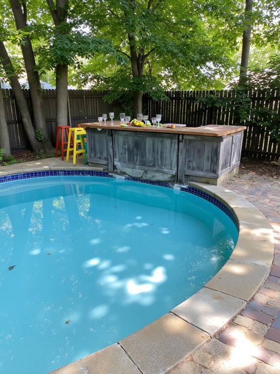 24 Fun Semi Inground Pool Ideas With a Built In Bar for Hosting personalized pool bar experience