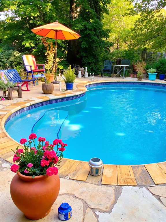 19 Simple Oval Semi Inground Pool Ideas That Feel Balanced personalized poolside accessories enhance atmosphere