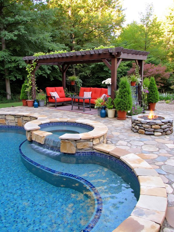 25 Cozy Semi Inground Pool Ideas With Pavers for Warm Texture personalized poolside retreat features