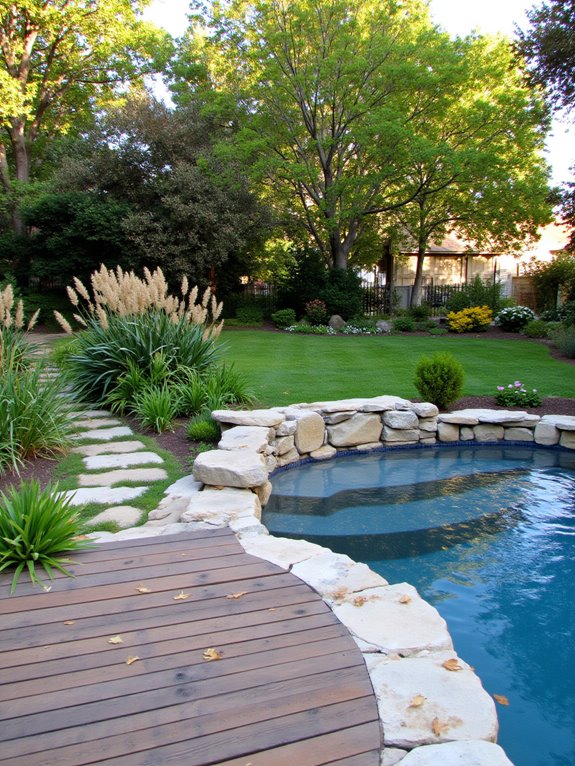 18 Inspiring Small Inground Pool Ideas for a Relaxed Backyard pool and landscaping integration