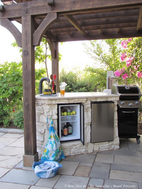 24 Fun Semi Inground Pool Ideas With a Built In Bar for Hosting pool bar mini fridge grill