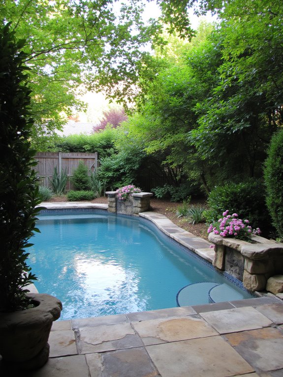 19 Beautiful Inground Pool Landscaping Ideas That Feel Complete privacy through fencing and hedges