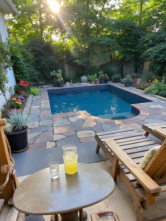 18 Inspiring Small Inground Pool Ideas for a Relaxed Backyard relaxation simplicity social gatherings