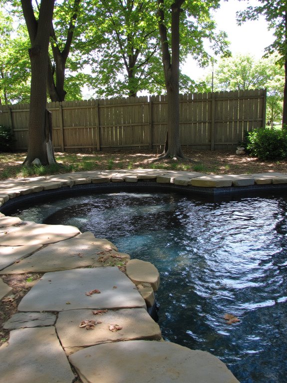 22 Stunning Semi Inground Pool Ideas That Transform Your Backyard rustic natural stone charm