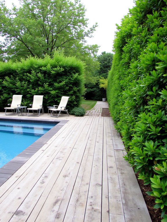 24 Stylish Semi Inground Pool Deck Ideas for Entertaining secluded oasis with privacy