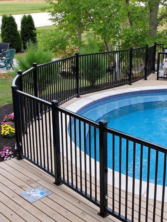 23 Stylish Semi Inground Pool Fence Ideas That Feel Light secure and aesthetic fencing