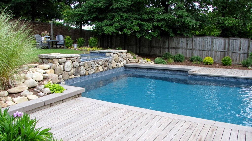 20 Practical Semi Inground Pool Ideas on a Slope That Actually Work semi inground pool designs