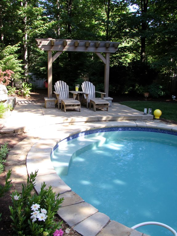 19 Simple Oval Semi Inground Pool Ideas That Feel Balanced shade structures enhance comfort
