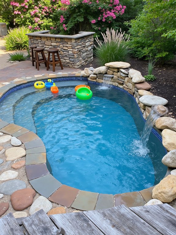 24 Fun Semi Inground Pool Ideas With a Built In Bar for Hosting shallow pool with kids bar