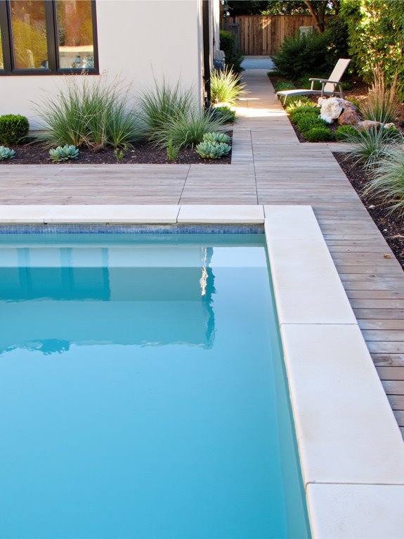 21 Gorgeous Semi Inground Pool Designs That Elevate Any Yard sleek elegant outdoor oasis