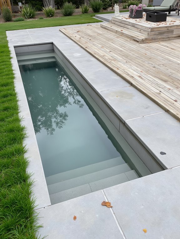 21 Timeless Recessed Pool Ideas for a Seamless Yard Design sleek geometric pool designs
