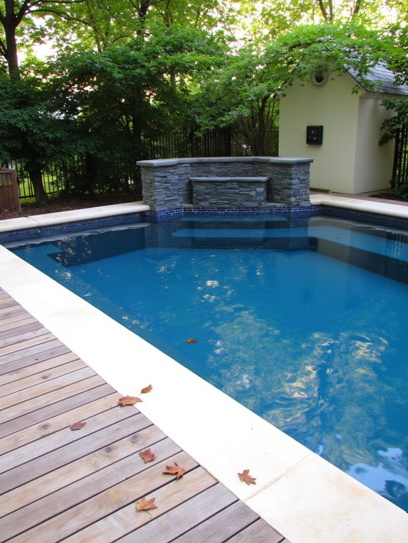 21 Elegant Half Inground Pool Ideas for a Polished Look smart technology simplifies maintenance