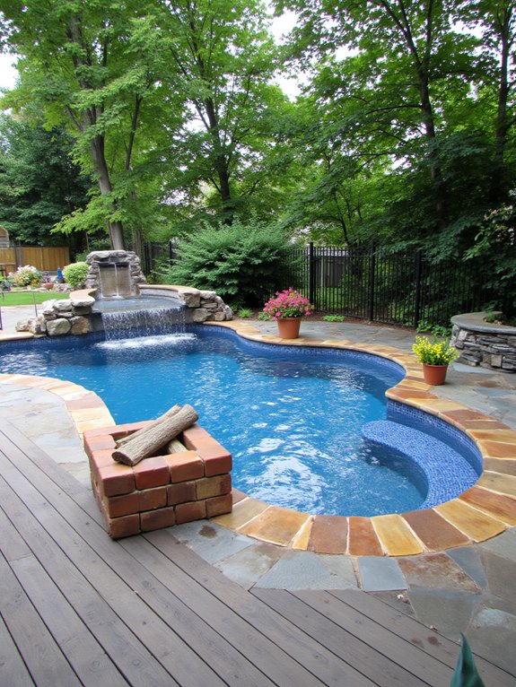 18 Inspiring Small Inground Pool Ideas for a Relaxed Backyard spa features for small pools