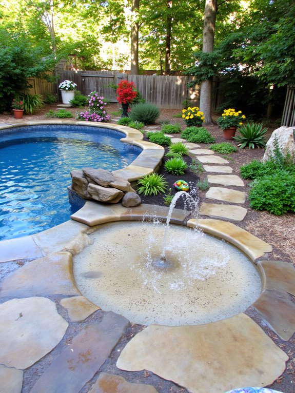 18 Practical Partial Inground Pool Ideas That Work Anywhere splash pad for entertainment