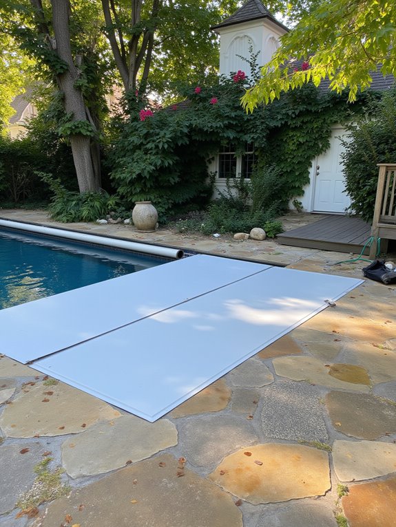 19 Beautiful Inground Pool Landscaping Ideas That Feel Complete stylish automated pool cover